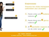 Apprendre l'espagnol en ligne - Vocabulaire espagnol - Fiche 17 - Niveau A1
