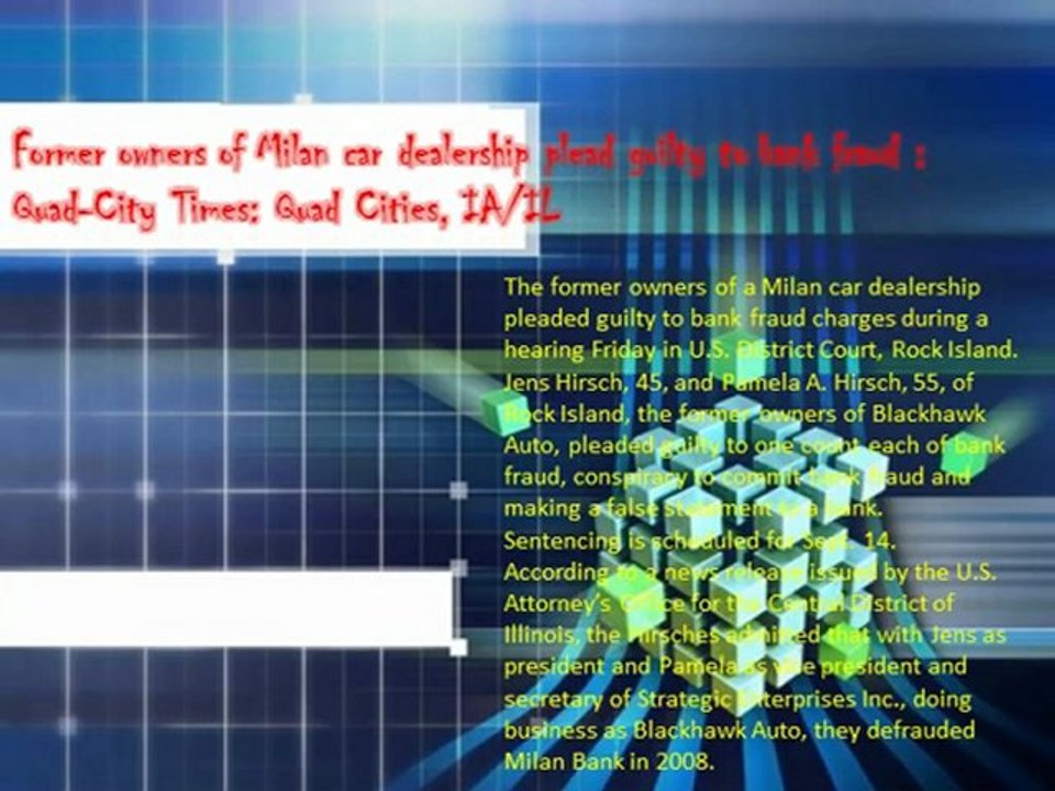 Former owners of Milan car dealership plead guilty to bank fraud Quad-City Times Quad Cities