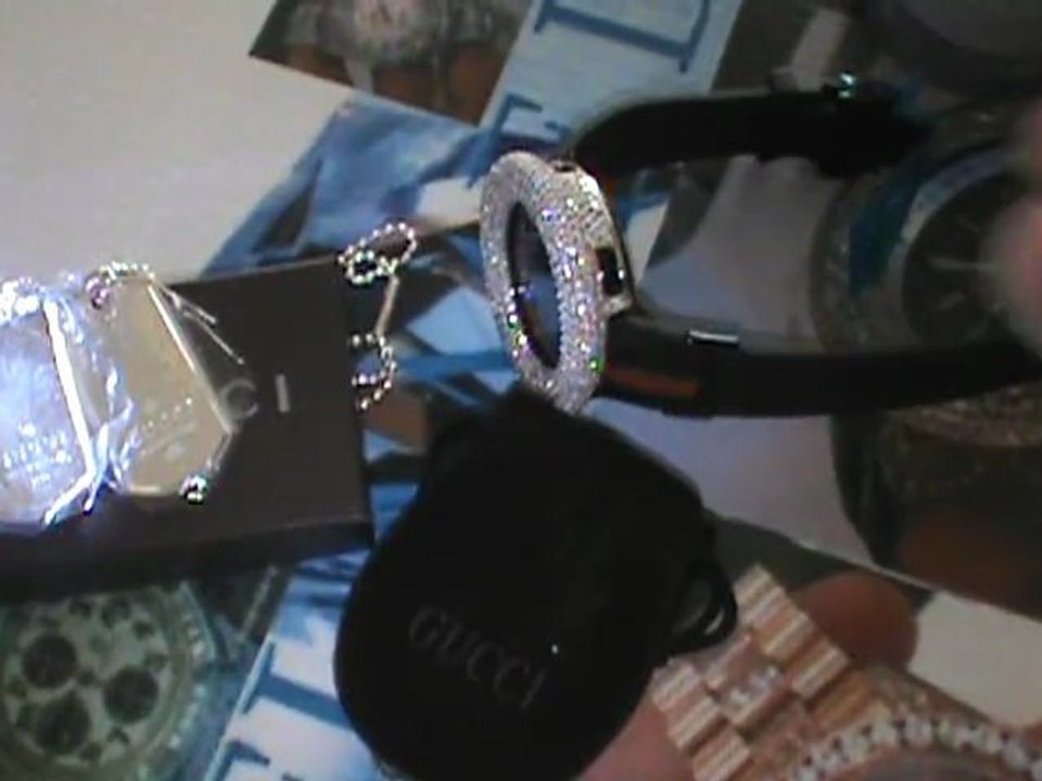 CUSTOM LAB MADE DIAMOND GUCCI I DIGITAL.FULL CASE/BEZEL.BY BLUE FLAME DIAMONDS