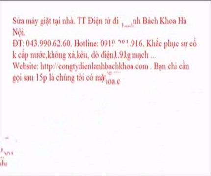 Sửa máy giặt electrolux tại nhà. TT Điện tử điện lạnh Bách Khoa Hà Nội. ĐT: 043.990.62.60