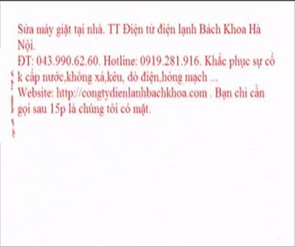 Sửa máy giặt tại Hà Nội. TT Điện tử điện lạnh Bách Khoa Hà Nội. ĐT: 043.990.62.60