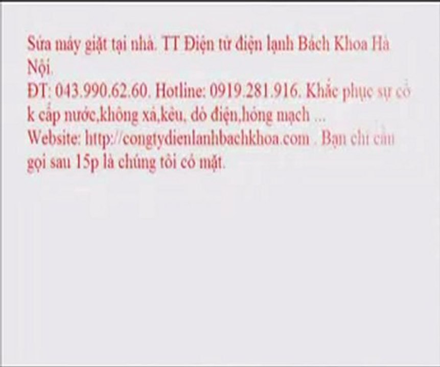 Sửa máy giặt LG tại Hà Nội. TT Điện tử điện lạnh Bách Khoa Hà Nội.   ĐT: 043.990.62.60