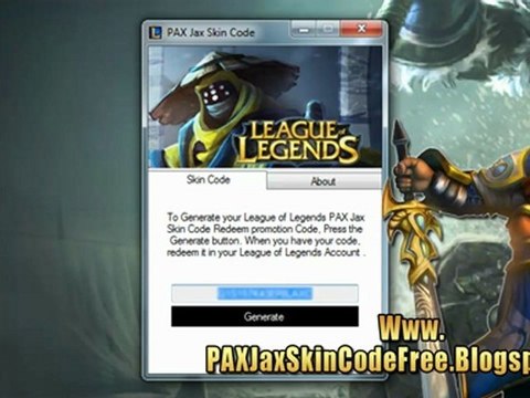How to Get League of Legends PAX Jax Skin Code Free!!