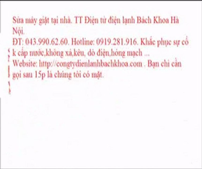 Sửa máy giặt LG tại Cầu Giấy. TT Điện tử điện lạnh Bách Khoa Hà Nội.   ĐT: 043.990.62.60