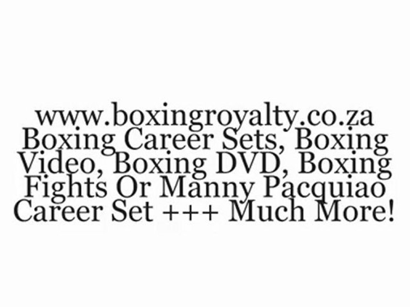 Leading Boxing Website For Boxing Enthusiasts & Collectors. Best Boxing DVDs Online