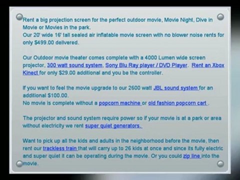 Inflatable Outdoor Movie Screen Rental, Phoenix AZ