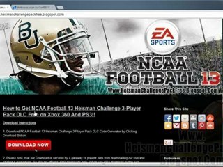 How to Download NCAA Football 13 Heisman Challenge 3 Player Pack DLC Free