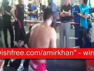 amir khan doing double end bag training