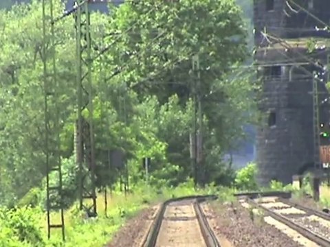 Züge zwischen Erpel und Linz, Plasser&Theurer Unimat 4S, SSP110SW, BR145, 2x BR185, 2x BR425