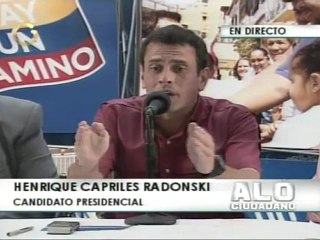 Download Video: Caracas, El Observador, lunes 9 de julio de 2012, Candidato presidencial Henrique Capriles Radonski refuta señalamientos del Primer Mandatario Nacional, Hugo Chávez Frías, sobre las normas comiciales de cara al sufragio del 7 de octubre