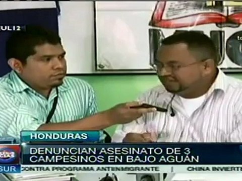 Asesinan a tres campesinos hondureños en el Bajo Aguán