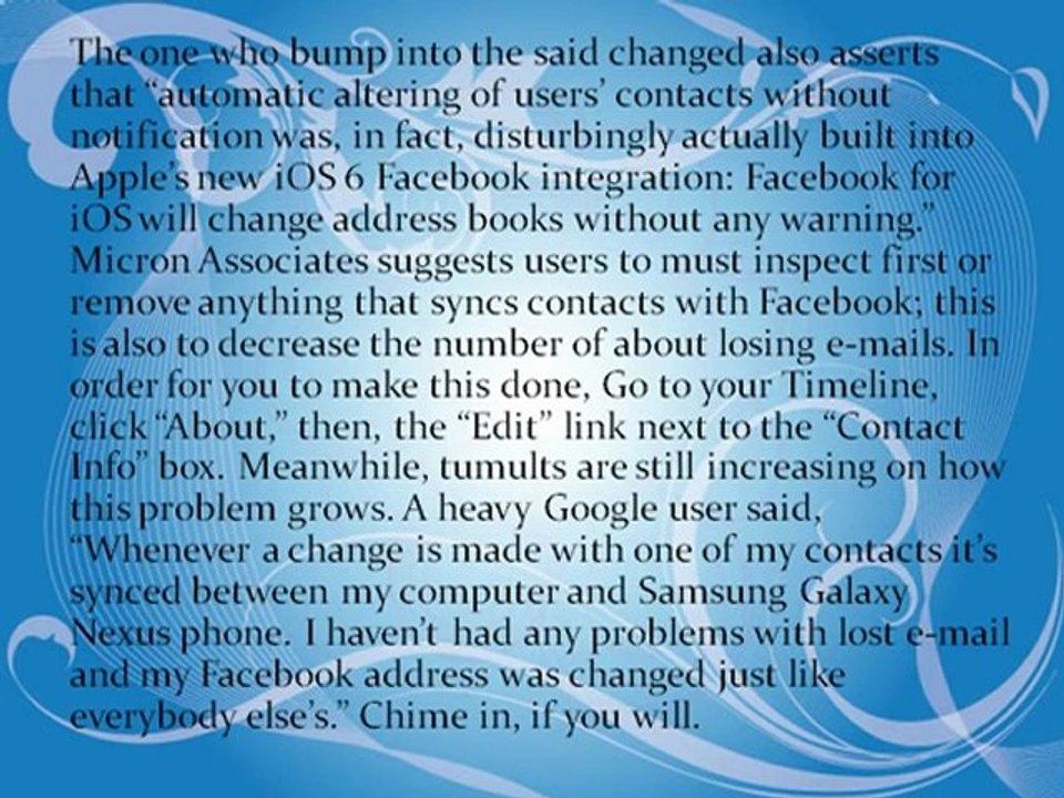 Micron Associates Report the lowering high lead of Facebook