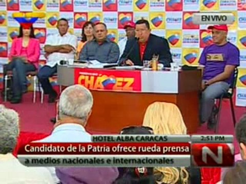 (VÍDEO) Rueda de Prensa del candidato de la Patria: Hugo Chávez parte 09.07.2012 4/8
