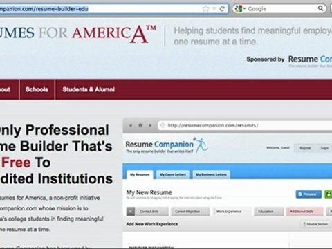 Resume Companion - Resumes for America, Free Online Resume Builder for Students and Veterans