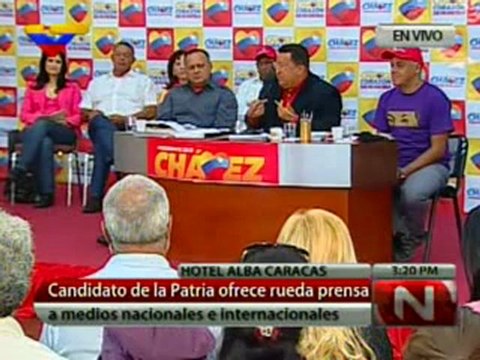 (VÍDEO) Rueda de Prensa del candidato de la Patria: Hugo Chávez parte 09.07.2012 5/8
