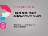 [Questions sur] Projet de loi relatif au harcèlement sexuel