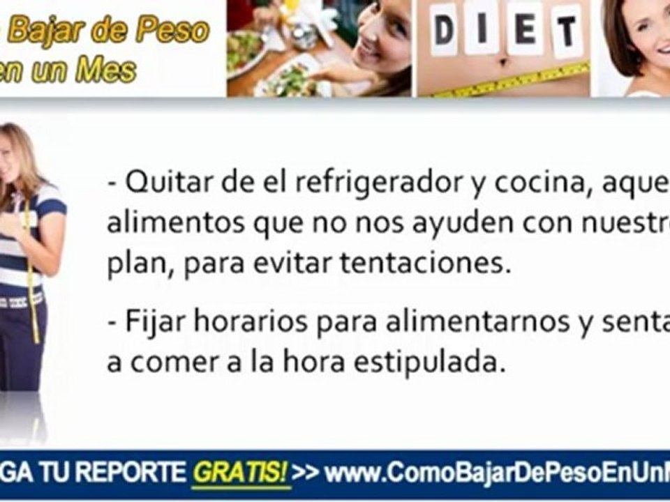 Plan para bajar de peso en un mes