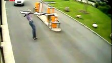 Girl get hit by a Barrier