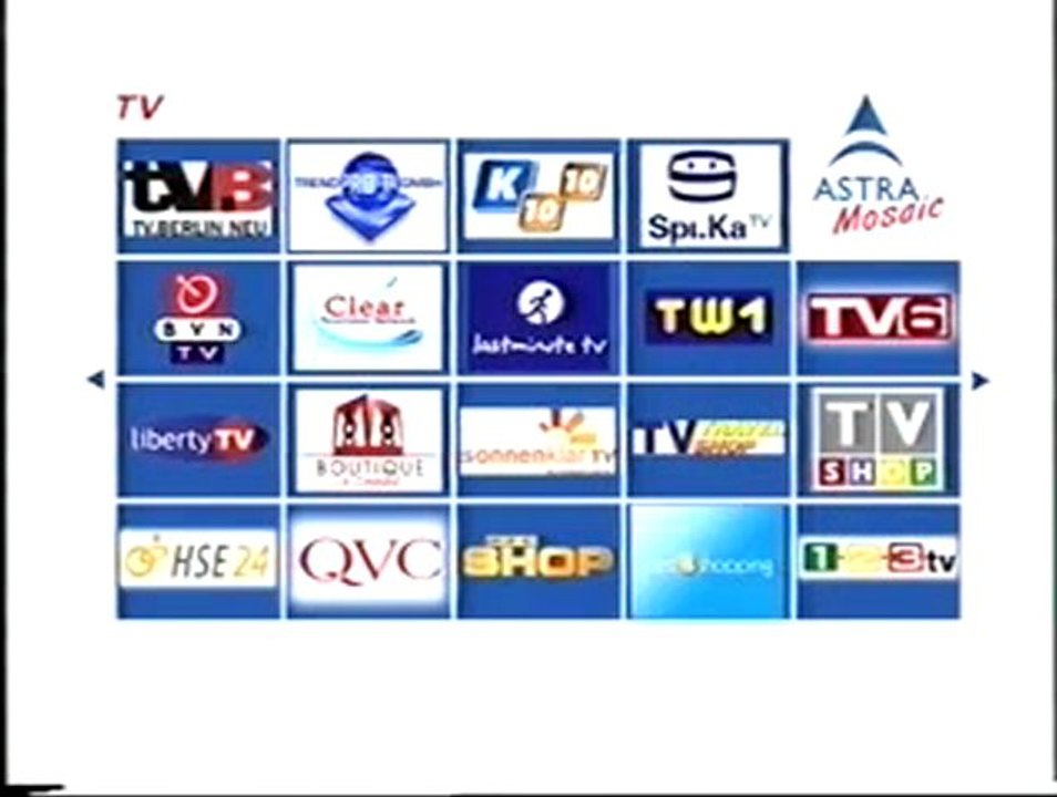 Mosaico de canales de Astra - 2004