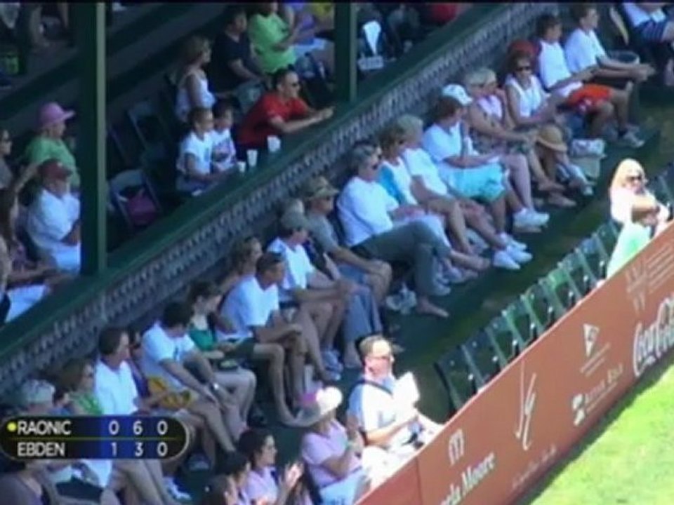 Raonic batte Ebden - Newport, 1° turno