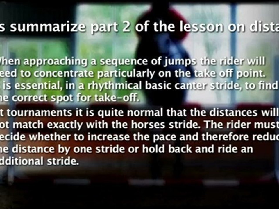 Show Jumping Series Part 2 - Distances (2/2)