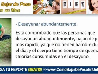 Pasos para bajar de peso en un mes