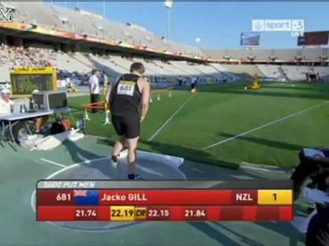 World junior Barcelone 2012, shot put men final, Gill 22.20