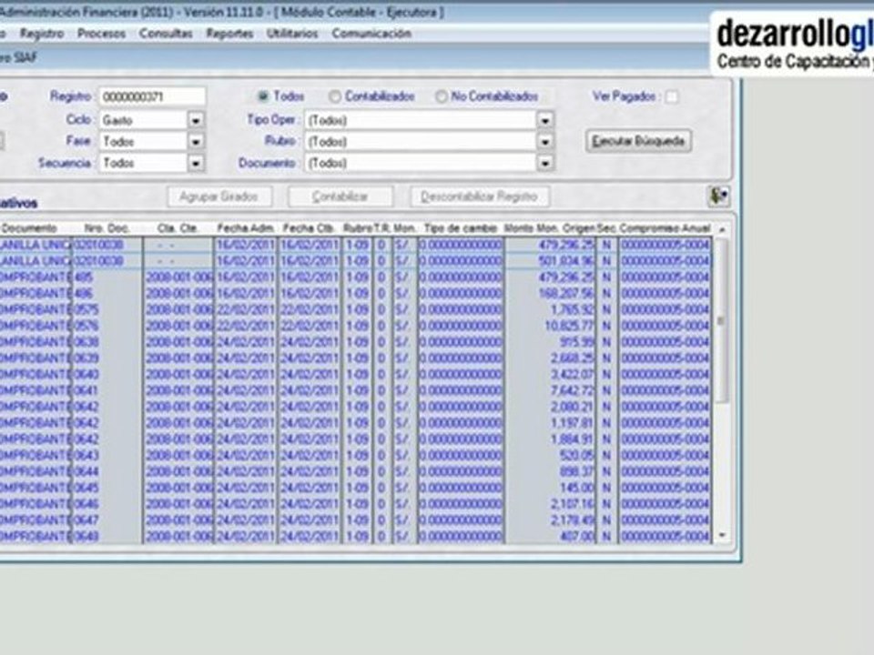 Curso del SIAF 2012 - Módulo Contable P10
