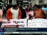 Indígenas protestan en Bogotá contra abandono del Estado
