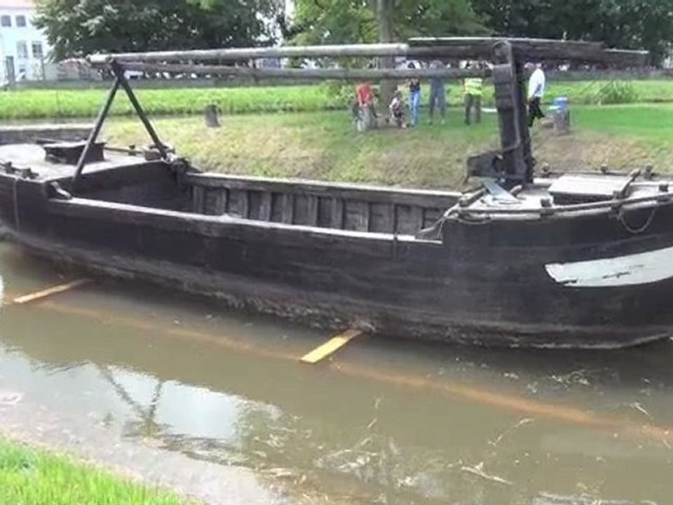 Mise en cale d'une gabare