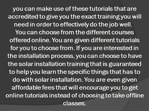 Online Solar Training And Solar Energy for Alternative Energy Source