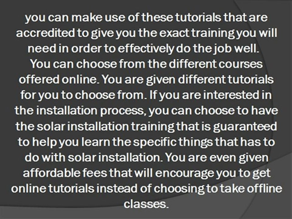 Online Solar Training And Solar Energy for Alternative Energy Source