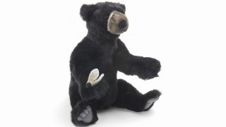 Peluche ours noir assis 24 cm