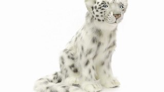 Peluche léopard des neiges assis 40cm/45cm
