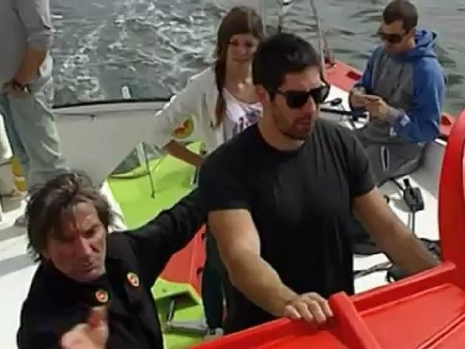 Nikola Karabatic et Michaël Guigou sur Groupe Bel avec Kito de Pavant - Vendée Globe 2012-2013