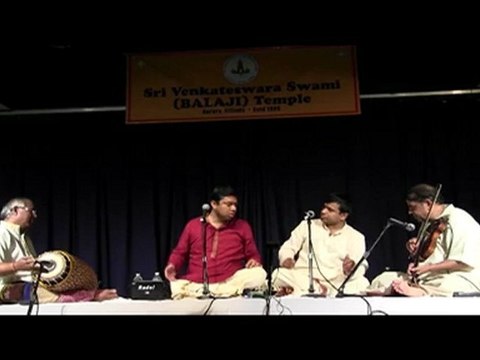 CARNATICA BROTHERS AT SRI VENKATESWARASWAMY TEMPLE IN CHICAGO: RAGAM, TANAM, PALLAVI -5