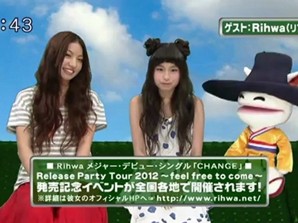 sakusaku 2012.07.13.2　Rihwaちゃーん　栞ちゃーん　ヴィンちゃーん　３人そろった声がでかい　Rihwaさん登場