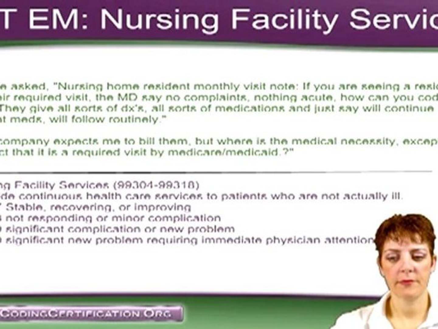 ⁣Medical Coding Questions- Coding Nursing Home Visits