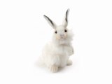 Peluche lapin blanc dressé 32 cm