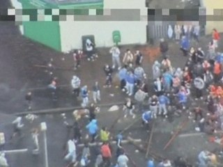 Helicopter footage shows brutal Belfast rioting