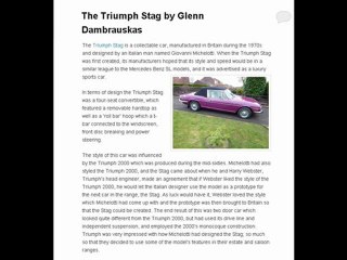Glenn Dambrauskas| The Triumph Stag came with power steering