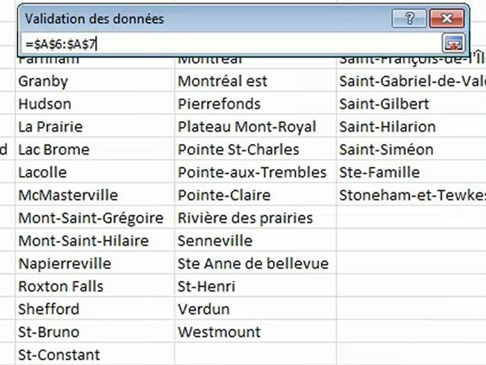 Excel - Choisir une liste à partir du résultat d'une autre liste