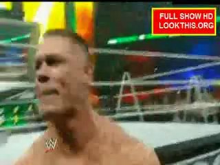 Cena Attitude Adjustment on Big Show through table
