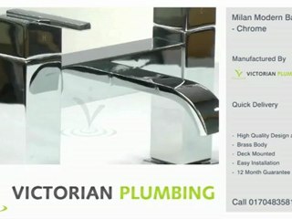 Milan Modern Bath Filler - Chrome