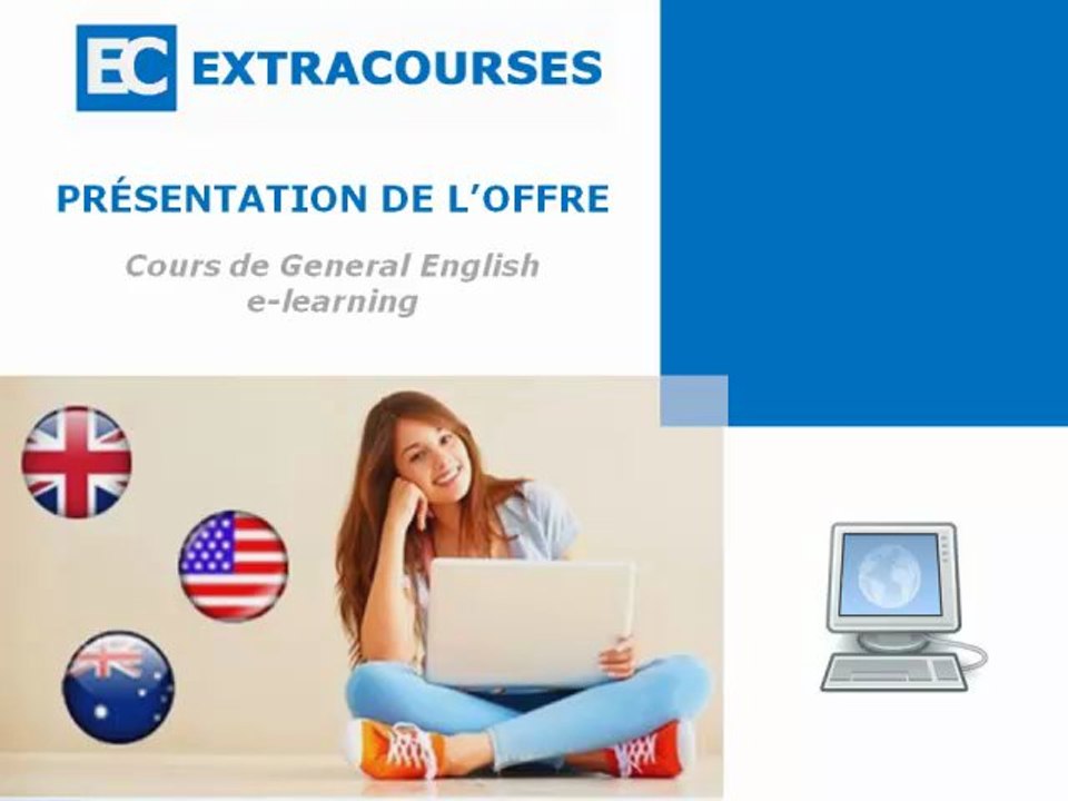 Présentation de la plateforme linguistique d'EXTRACOURSES - Cours d'anglais en e-learning