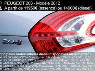 Peugeot 208 - Fiche technique France