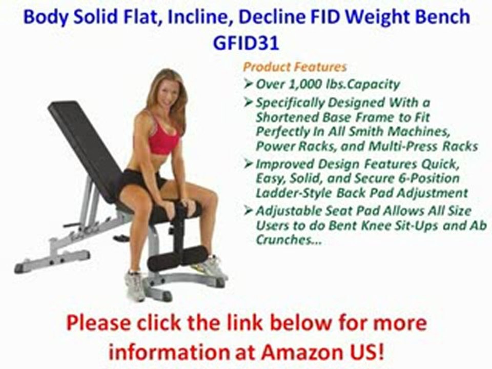 Best Buy Body Solid Flat Incline Decline Fid Weight Bench Gfid31