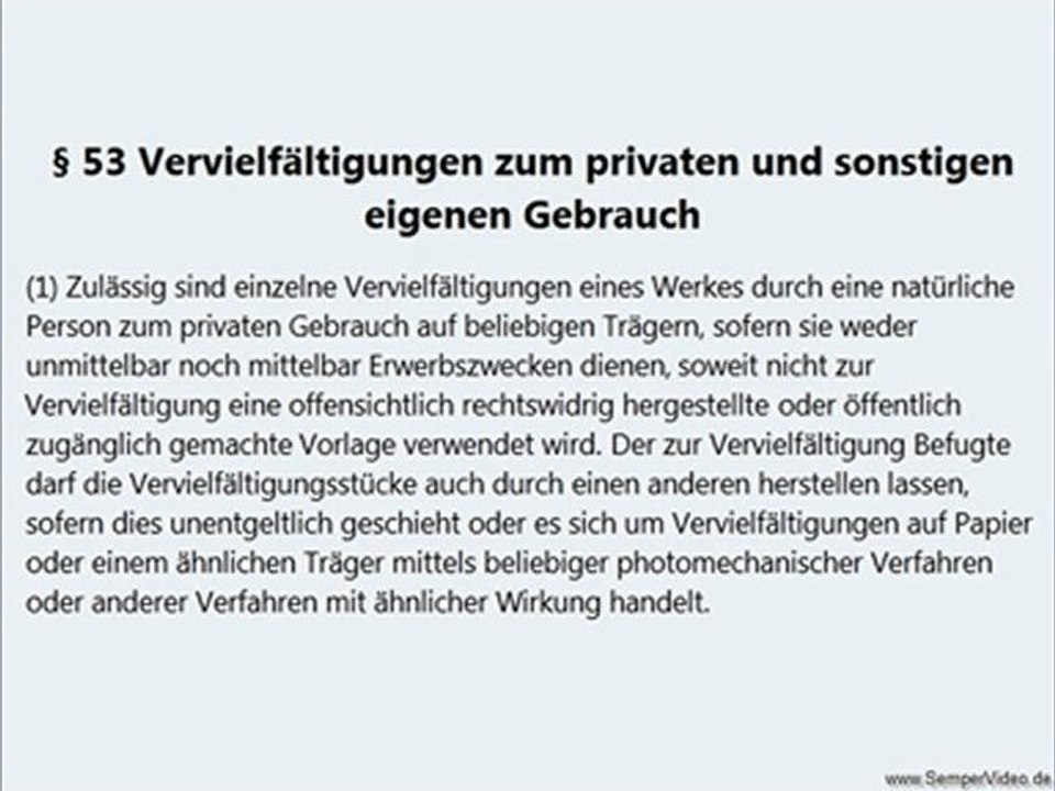 Urheberrecht - privatkopie