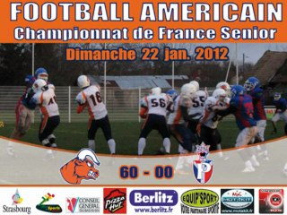 Football Américain Strasbourg: Minotaure - Princes du 22/01/2012