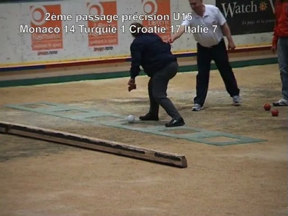 2ème passage tir de précision U15, 1er trophée international Jeunes Sport Boules, Vallée de Joux